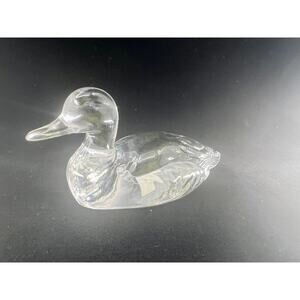 FENTON Clear Glass Duck Mallard Figurine